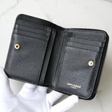 イヴサンローラン YSLロゴ レザー 二つ折り財布 ブラック 箱付き - NEWSED