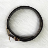 イヴサンローラン ヴィンテージ YSLロゴ シルバー金具 ベルト ブラウン レディース - NEWSED