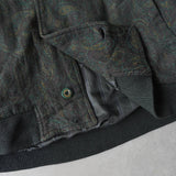 イヴ サンローラン ヴィンテージ YSLロゴ ペイズリー柄 ショールカラー ブルゾン カーキ - NEWSED