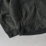 イヴ サンローラン ヴィンテージ YSLロゴ ペイズリー柄 ショールカラー ブルゾン カーキ - NEWSED