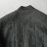 イヴ サンローラン ヴィンテージ YSLロゴ ペイズリー柄 ショールカラー ブルゾン カーキ - NEWSED