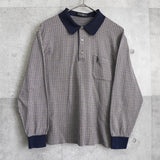 イヴサンローラン YSLロゴ チェック柄 長袖ポロシャツ ブラウン - NEWSED