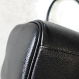 イヴサンローラン ヴィンテージ YSLロゴ 三角プレート レザー ミニボストンバッグ ブラック - NEWSED