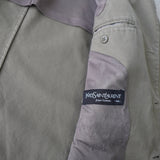 イヴサンローラン YSLロゴ 薄手 テーラードジャケット コットンジャケット グレージュ - NEWSED