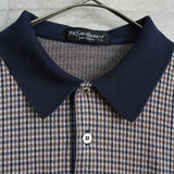 イヴサンローラン YSLロゴ チェック柄 長袖ポロシャツ ブラウン - NEWSED