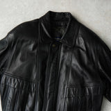 イヴ サンローラン ヴィンテージ YSLロゴ フェイクレザー ブルゾン ブラック メンズ - NEWSED