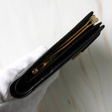 イヴ サンローラン YSLロゴ レザー 長財布 がま口 二つ折り財布 ブラック - NEWSED