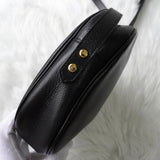 イヴサンローラン ヴィンテージ YSLロゴ レザー ラウンド ショルダーバッグ ブラック - NEWSED