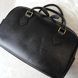 イヴサンローラン ヴィンテージ YSLロゴ 三角プレート レザー ミニボストンバッグ ブラック - NEWSED