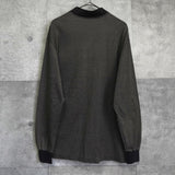 イヴサンローラン ヴィンテージ YSLロゴ 総柄 長袖ポロシャツ ブラウン - NEWSED