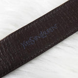 イヴサンローラン ヴィンテージ YSLロゴ シルバー金具 ベルト ブラウン レディース - NEWSED