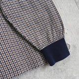 イヴサンローラン YSLロゴ チェック柄 長袖ポロシャツ ブラウン - NEWSED