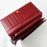 イヴ サンローラン YSLロゴ レザー 長財布 二つ折り財布 ボルドー - NEWSED