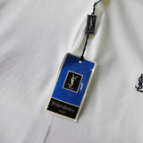 イヴサンローラン ロゴ ヴィンテージ YSLロゴ 半袖ポロシャツ ホワイト デッドストック - NEWSED