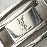 イヴサンローラン ヴィンテージ YSLロゴ シルバー金具 ベルト ブラック レディース - NEWSED