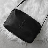 イヴ サンローラン ヴィンテージ YSLロゴ レザー ショルダーバッグ ポシェット ブラック - NEWSED