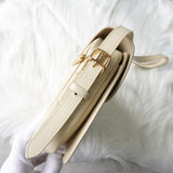 イヴサンローラン YSLロゴ レザー ショルダーバッグ ホワイト - NEWSED