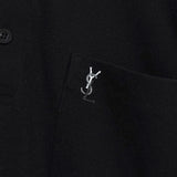イヴ サンローラン ヴィンテージ YSLロゴ 長袖ポロシャツ ブラック - NEWSED