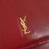 イヴ サンローラン YSLロゴ レザー 長財布 二つ折り財布 ボルドー - NEWSED