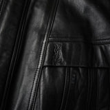 イヴ サンローラン ヴィンテージ YSLロゴ フェイクレザー ブルゾン ブラック メンズ - NEWSED