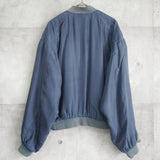 イヴ サンローラン ヴィンテージ YSLロゴ ブルゾン 刺繍 アイスブルー - NEWSED