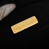 イヴサンローラン ヴィンテージ YSLロゴ 三角プレート レザー ミニボストンバッグ ブラック - NEWSED