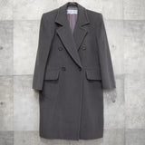 イヴ サンローラン ヴィンテージ YSLロゴ ダブル チェスターコート グレー - NEWSED
