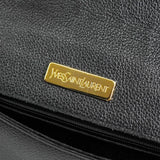 イヴサンローラン YSLロゴ レザー ショルダーバッグ ブラック - NEWSED