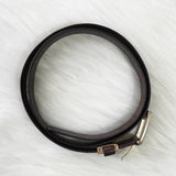 イヴサンローラン ヴィンテージ YSLロゴ シルバー金具 ベルト ブラウン レディース - NEWSED