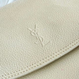 イヴサンローラン YSLロゴ レザー ショルダーバッグ アイボリー - NEWSED