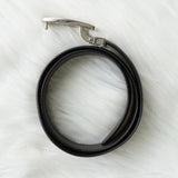 イヴサンローラン ヴィンテージ YSLロゴ シルバー金具 ベルト ブラック レディース - NEWSED