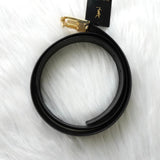 イヴサンローラン ヴィンテージ YSLロゴ ゴールド金具 ベルト ブラック デッドストック - NEWSED