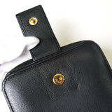 イヴサンローラン YSLロゴ レザー ラウンドファスナー 二つ折り財布 ブラック - NEWSED