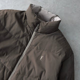 イブ サンローラン ヴィンテージ リバーシブル YSLロゴ 中綿ジャケット ダウンジャケット ホワイトベージュ/グレージュ - NEWSED