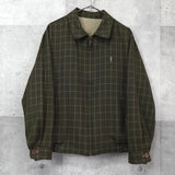 イヴサンローラン ヴィンテージ YSLロゴ リバーシブル ブルゾン カーキ / ベージュ - NEWSED