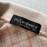 イヴサンローラン ヴィンテージ チェック柄 YSLロゴ 刺繍 ポロシャツ アイボリー - NEWSED