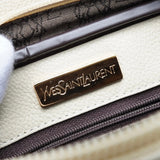 イヴサンローラン YSLロゴ レザー ショルダーバッグ ホワイト - NEWSED