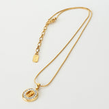 イヴ サンローラン ヴィンテージ YSLロゴ カサンドラロゴ ネックレス GP ゴールド ラインストーン - NEWSED