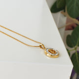 イヴ サンローラン ヴィンテージ YSLロゴ カサンドラロゴ ネックレス GP ゴールド ラインストーン - NEWSED