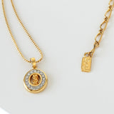 イヴ サンローラン ヴィンテージ YSLロゴ カサンドラロゴ ネックレス GP ゴールド ラインストーン - NEWSED