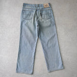 イヴ・サンローラン YSLロゴ パッチ デニム ジーンズ ライトブルー M〜L程度 - NEWSED