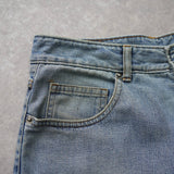 イヴ・サンローラン YSLロゴ パッチ デニム ジーンズ ライトブルー M〜L程度 - NEWSED