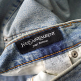 イヴ・サンローラン YSLロゴ パッチ デニム ジーンズ ライトブルー M〜L程度 - NEWSED