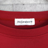 イヴ・サンローラン ヴィンテージ カサンドラロゴ YSLロゴ 刺繍 Tシャツ レッド - NEWSED