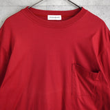 イヴ・サンローラン ヴィンテージ カサンドラロゴ YSLロゴ 刺繍 Tシャツ レッド - NEWSED