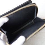 イヴ・サンローラン 二つ折り財布 カサンドラロゴ YSLロゴ Vステッチ ブラック - NEWSED