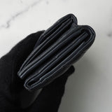 イヴ サンローラン YSLロゴ Vステッチ レザー 三つ折り財布 コンパクトウォレット グレー - NEWSED