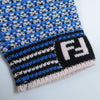 フェンディ FFロゴ／ズッカ柄 ニット パーカー ブルー 38 レディース