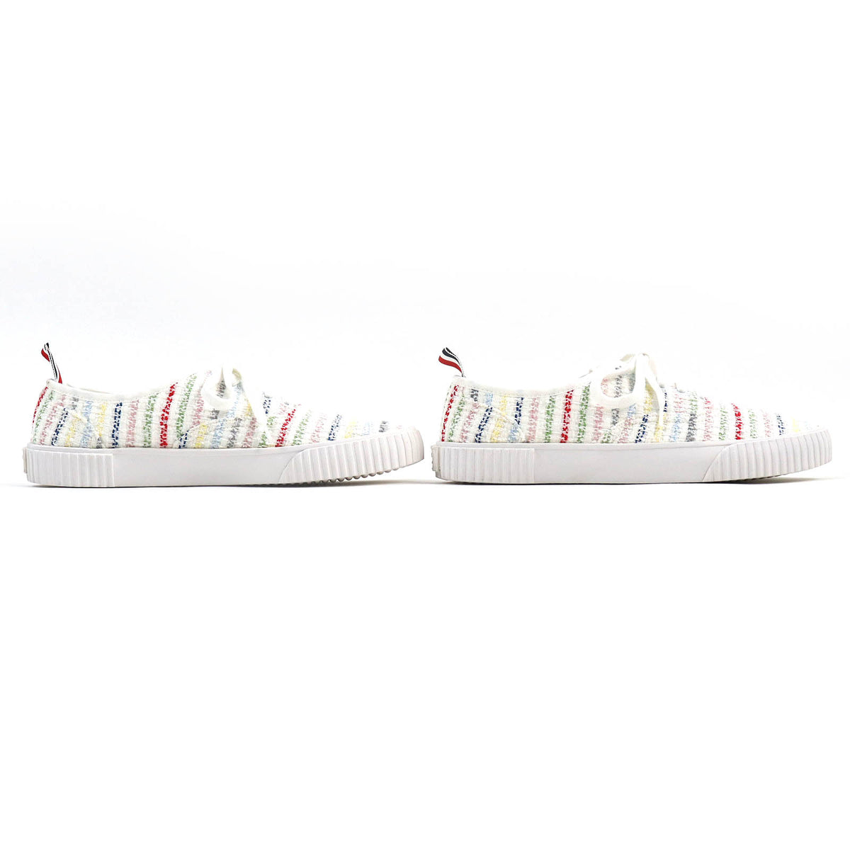 トムブラウン ツイード レースアップ ローカットスニーカー ホワイト 8 メンズ