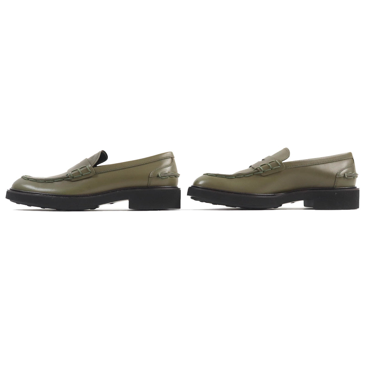 トッズ MOCASSINO EXTRALIGHT 92C ロゴ型押し モカシン ローファー カーキ 大きいサイズ 10 メンズ
